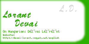 lorant devai business card